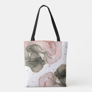 Etherisch Moody Roze Zwart Goud Inkt Fantasie Glam Draagtas