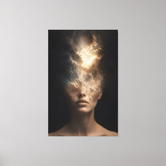 Etherisch Oplossend Gezichtsportret | Surrealistis Canvas Afdruk