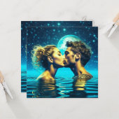 Etherisch Paar Kussen in Maan Water Reflectie Kaart (Voorkant / Achterkant in situ)