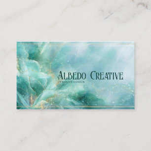 Etherisch Turquoise Gouden Lijn Abstract Vloeiende Visitekaartje