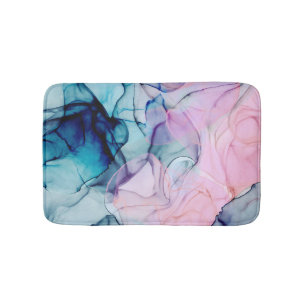 Etherisch Turquoise Roze Paars Inktachtige Moderne Badmat