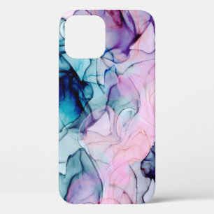 Etherisch Turquoise Roze Paars Inktachtige Moderne iPhone 12 Hoesje