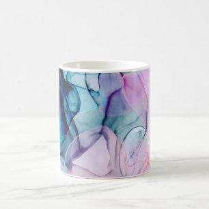 Etherisch Turquoise Roze Paars Inktachtige Moderne Koffiemok