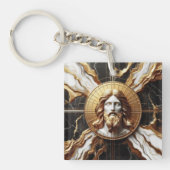 Etherische Aanwezigheid Gezicht van Jezus Gesneden Sleutelhanger (Voorkant)