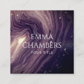 Etherische Abstracte Waterverf Paarse make-up arti Vierkante Visitekaartje (Voorkant)