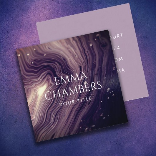 Etherische Abstracte Waterverf Paarse make-up arti Vierkante Visitekaartje
