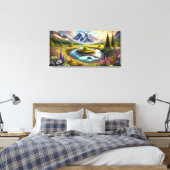 Etherische bergontsnapping - Symfonie van de natuu Canvas Afdruk (Insitu (Slaapkamer))