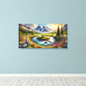 Etherische bergontsnapping - Symfonie van de natuu Canvas Afdruk (Insitu (Houten vloer))