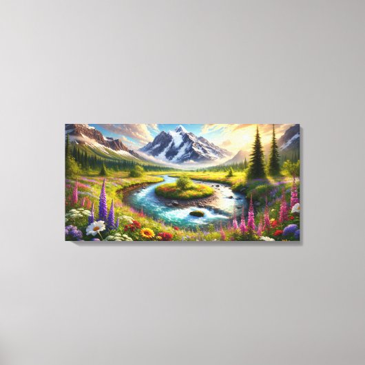 Etherische bergontsnapping - Symfonie van de natuu Canvas Afdruk (Voorkant)
