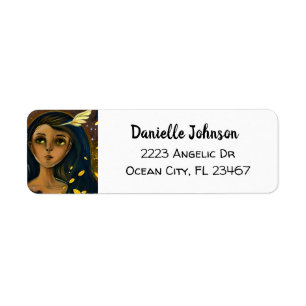 Etherische Betoverde Angelic Meisje Abstract Ai Ar Etiket