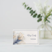 Etherische Blauw Gouden Bloemen Visitekaartje (Staand voorkant)