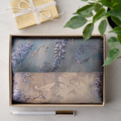 Etherische blauwe vogel en paarse wisteria tissuepapier (Geschenk)