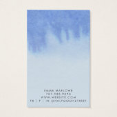 Etherische Blauwe Waterverf Oorbel Sieraden Displa Visitekaartje (Achterkant)