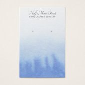 Etherische Blauwe Waterverf Oorbel Sieraden Displa Visitekaartje (Voorkant)