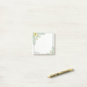 Etherische bloemrand gepersonaliseerde plakbriefje post-it® notes (Op bureau)
