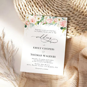 Etherische Blush bruiloft ceremonie uitnodiging