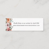 Etherische Blush Peach Bloemen Website RSVP Mini Visitekaartje (Voorkant)