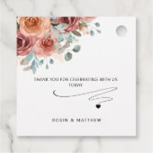 Etherische Blush, Perzik Liefde en Bedankt, Modern Bedankjes Labels (Achterkant)