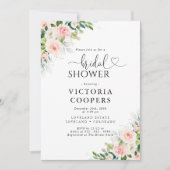 Etherische Blush Roze Rozen Bruids Douche Uitnodig Kaart (Voorkant)