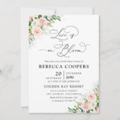 Etherische Blush Roze Rozen Bruids Douche Uitnodig Kaart (Voorkant)