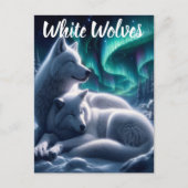 Etherische Bond Witte Wolven Rust Briefkaart (Voorkant)