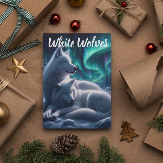 Etherische Bond Witte Wolven Rust Briefkaart