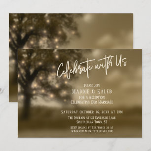 Etherische Boom met Lichtjes Feest met Ons Ontvang Kaart