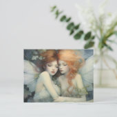 Etherische bosrijke feeën slapen briefkaart (Staand voorkant)