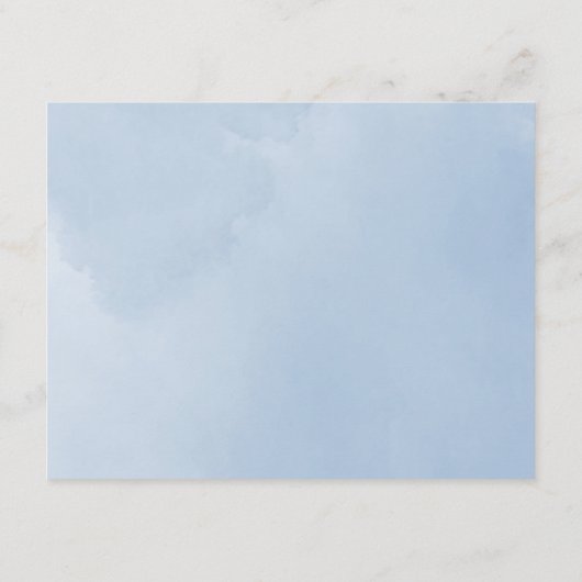 Etherische Cloud Blue Sky Script Waterverf Hotel Informatiekaartje (Achterkant)