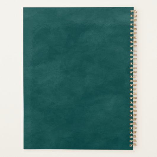 Etherische donker Blauwgroen & koperval bruiloft p Planner (Achterkant)