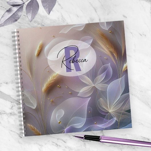 ETHERISCHE DOORSCHIJNENDE BLOEMEN EN TARWEBRONNEN NOTITIEBOEK