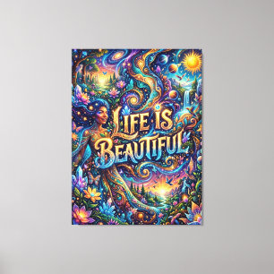 Etherische echo's: waar de kosmos de ziel ontmoet canvas afdruk