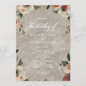 Etherische Elegantie Beige Ecru Trouwceremonie Programma (Voorkant)