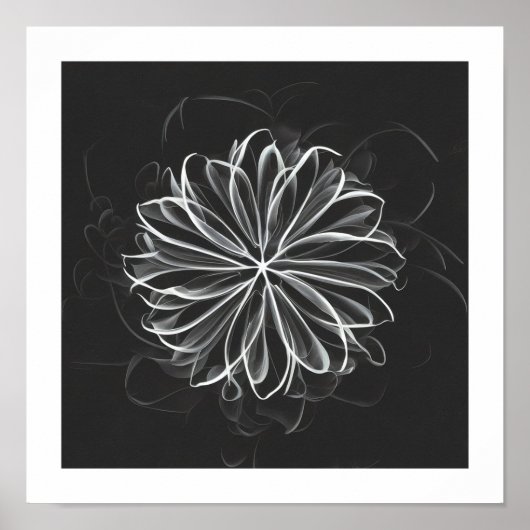 ETHERISCHE ELEGANTIE: Hemelse Witte Bloem Poster (Voorkant)
