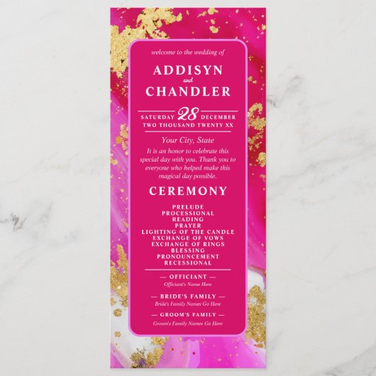 ETHERISCHE ELEGANTIE: Hot Pink Geode-geïnspireerde Programma (Voorkant)