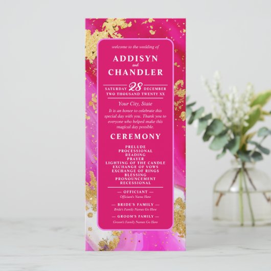 ETHERISCHE ELEGANTIE: Hot Pink Geode-geïnspireerde Programma (Staand voorkant)