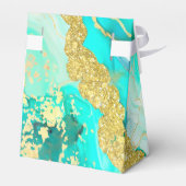 ETHERISCHE ELEGANTIE TURQUOISE GEODE-GEÏNSPIREERDE BEDANKDOOSJES (Achterkant)