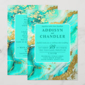 ETHERISCHE ELEGANTIE TURQUOISE GEODE-GEÏNSPIREERDE KAART (Voorkant / Achterkant)