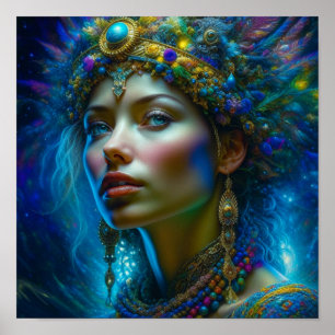 Etherische Fantasy Art Princess Warrior Mooi Poster
