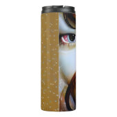 Etherische fantasy kunst | Goud en zwart Thermosbeker (Achterkant)