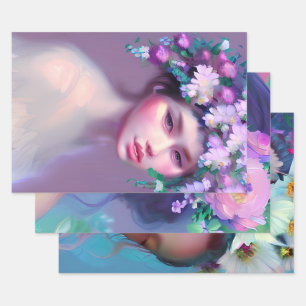 Etherische fantasy sprookjeskunst    vrouwen inpakpapier vel