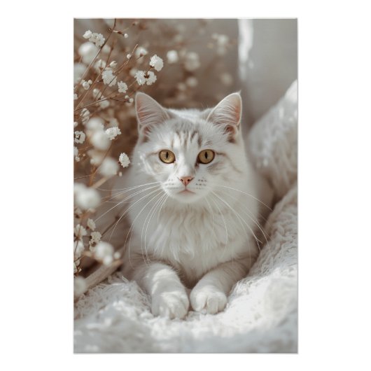 Etherische feline sereniteit Poster Perfect Poster (Voorkant)