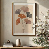 Etherische ginkgo verlaat de Waterverf Poster