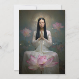 ETHERISCHE GODIN QUAN YIN Hoge Frequentie Bloemen Kaart