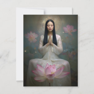 Etherische Godin Quan Yin Hoge Frequentie Bloesem Briefkaart
