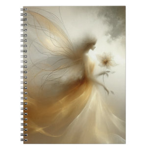 Etherische Gouden Fee met Wispy Wings Notitieboek