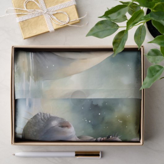 Etherische hippo Waterverf Tissuepapier (Geschenk)