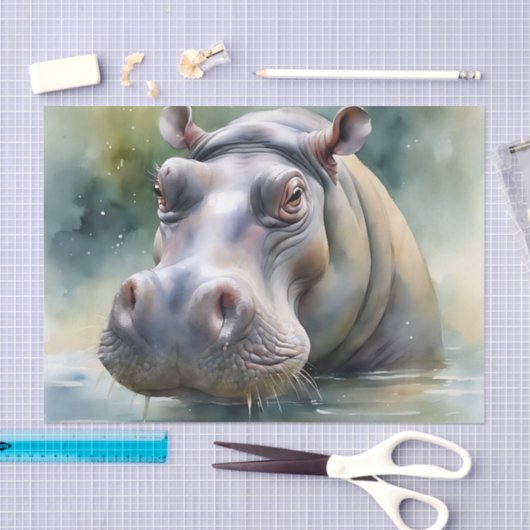 Etherische hippo Waterverf Tissuepapier (Craft)