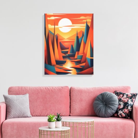 Etherische horizon canvas afdruk (Insitu (Woonkamer))