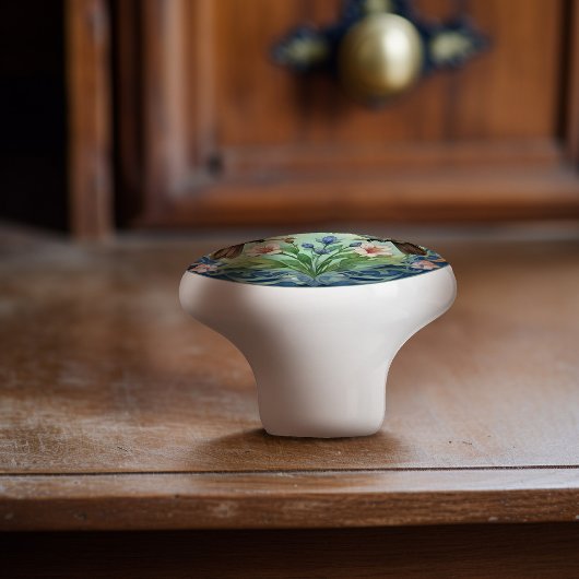 Etherische kolibrie dans keramische knop pull